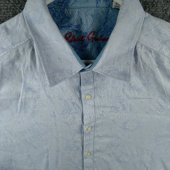 Robert Graham Long Sleeve Button Up Shirt Men Cotton Blue Floral XL Classic Fit - Picture 1 of 15
